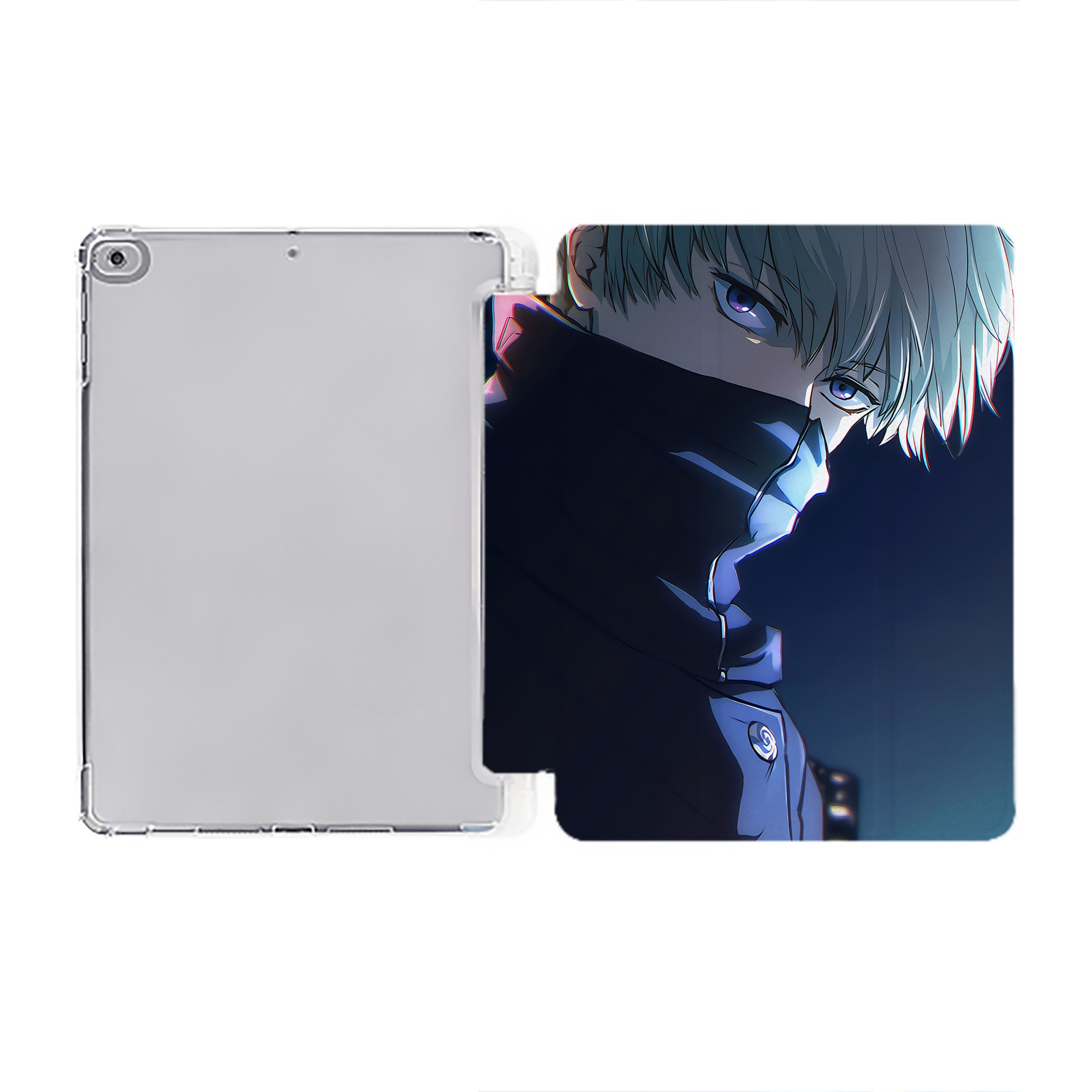 （画像用） 呪術廻戦 Jujutsu Kaisen IPad ケース ペン収納付き 三つ折りスタンド PUレザー×シリコン 対応機種9.5/10.5/10.9インチ